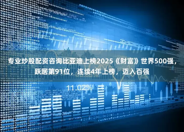 专业炒股配资咨询比亚迪上榜2025《财富》世界500强，跃居第91位，连续4年上榜，迈入百强